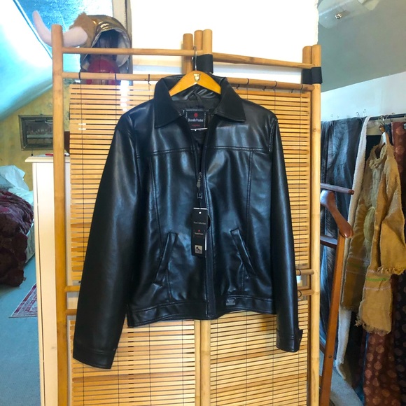 Italian Leather blazer; Florence by - Brunello Pradeshi black soft lambs… - Picture 2 of 10